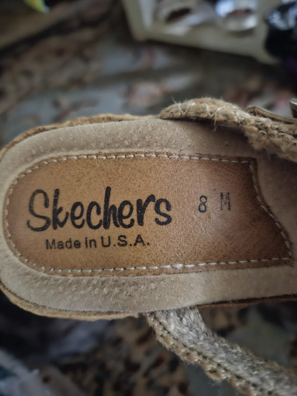 NWOT Skechers Natural Beige Espadrille Wedge Sandals